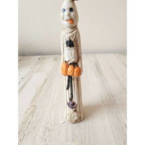 Vintage porcelain pencil ghost‎ figurine skeleton Halloween decor village shabby